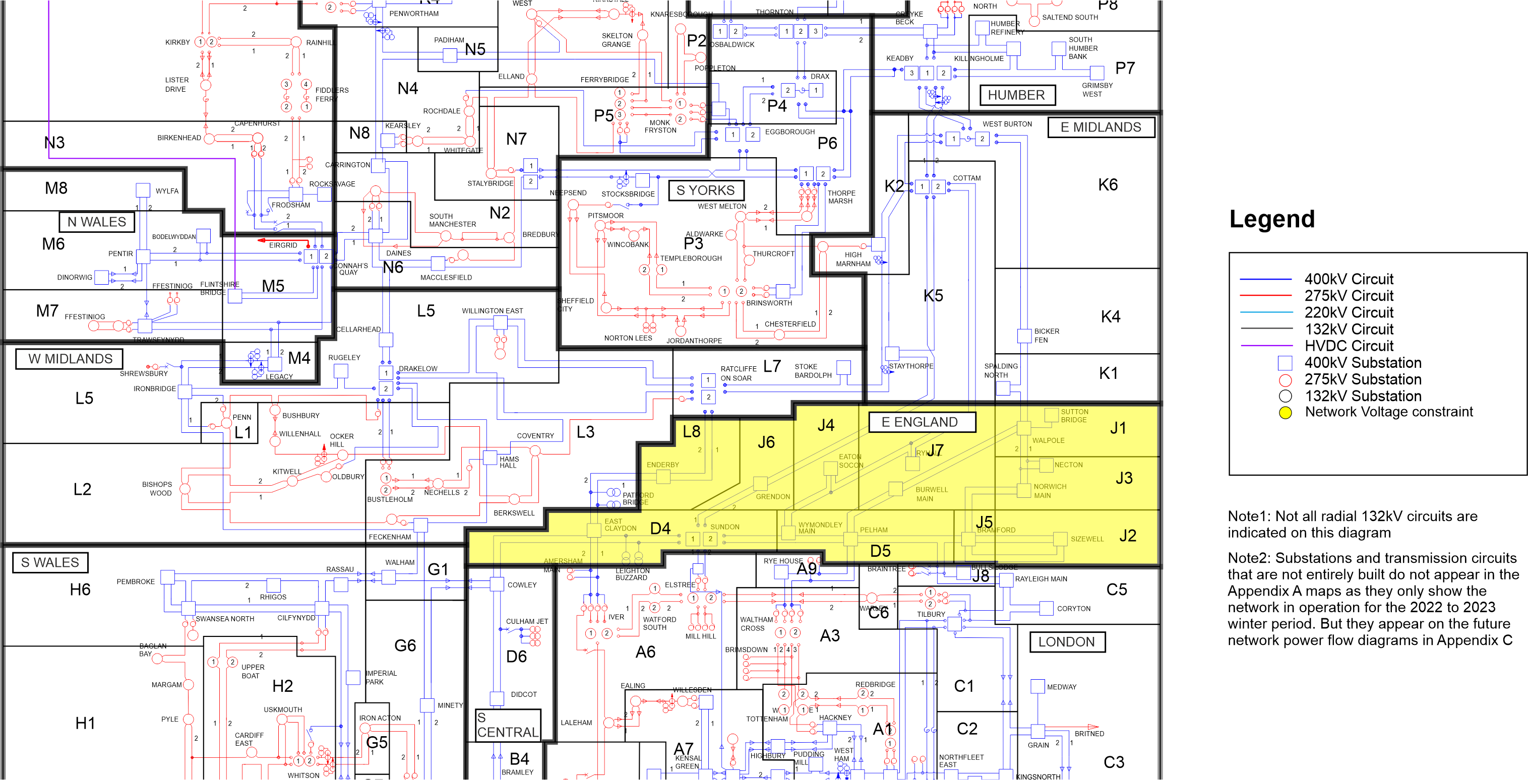 Voltage screening graphic east England