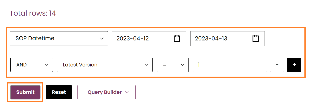 Data Portal Filter Query Builder