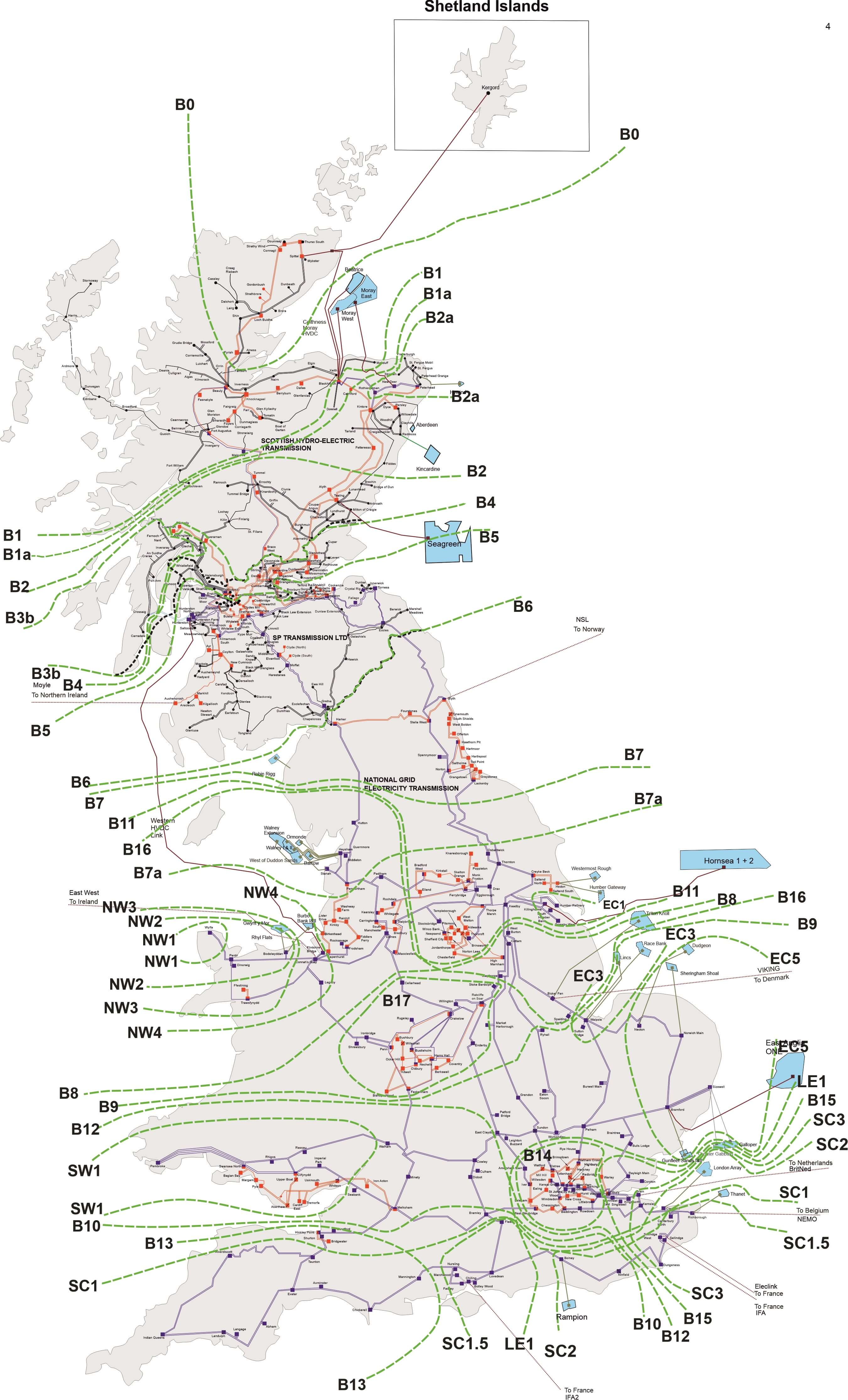 Map image showing all the boundaries for the United Kingdom