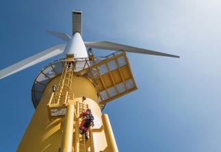 Close up of wind turbine GettyImages-571979171