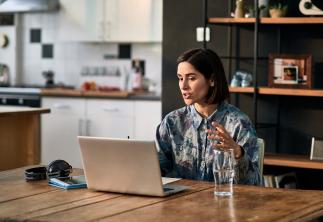 Lady working on laptop