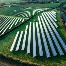 Solar panels in a field