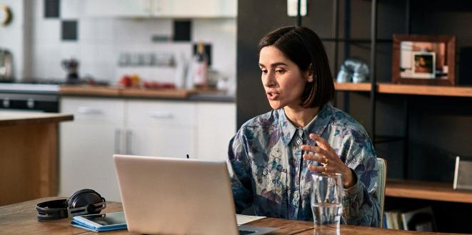 Lady working on laptop