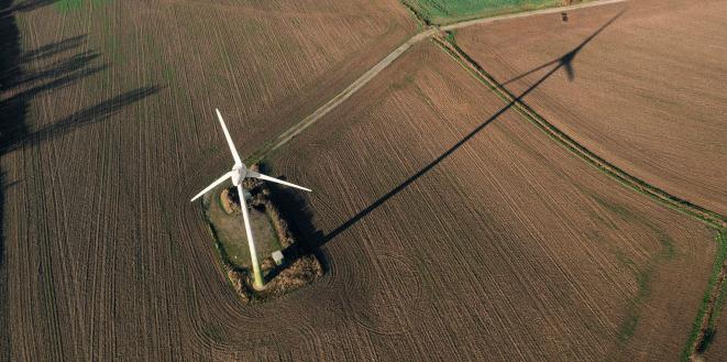 Turbine in middle of field