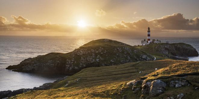 sunset with lighthouse