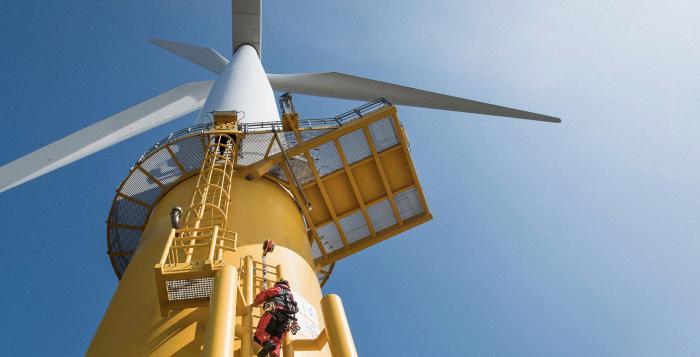 Close up of wind turbine GettyImages-571979171