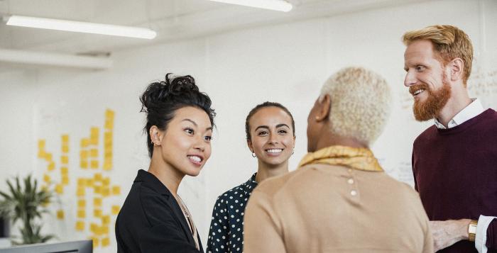 Group of employees talking