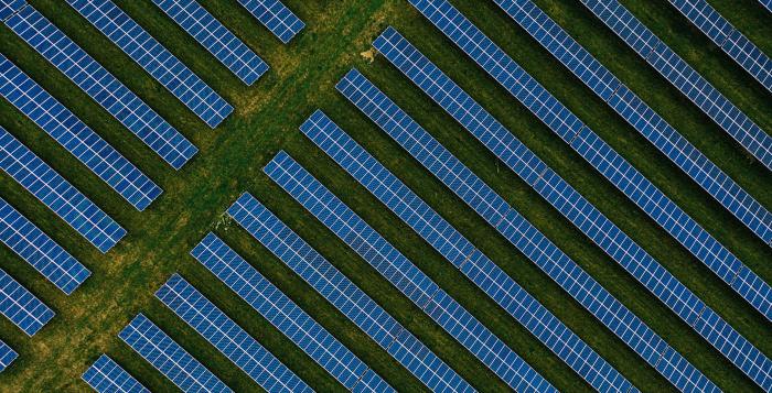 Rows of solar panels