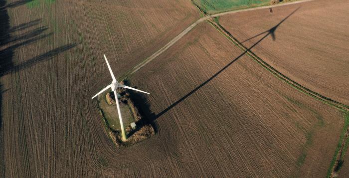 Turbine in middle of field