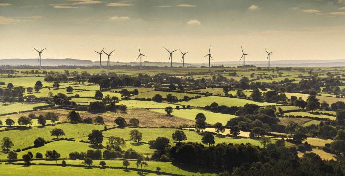 Wind turbines in the distance